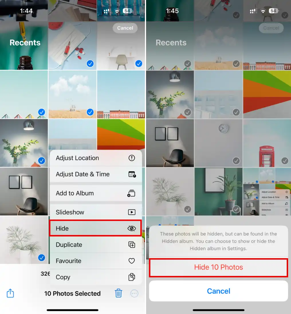 how to hide photos on iphone