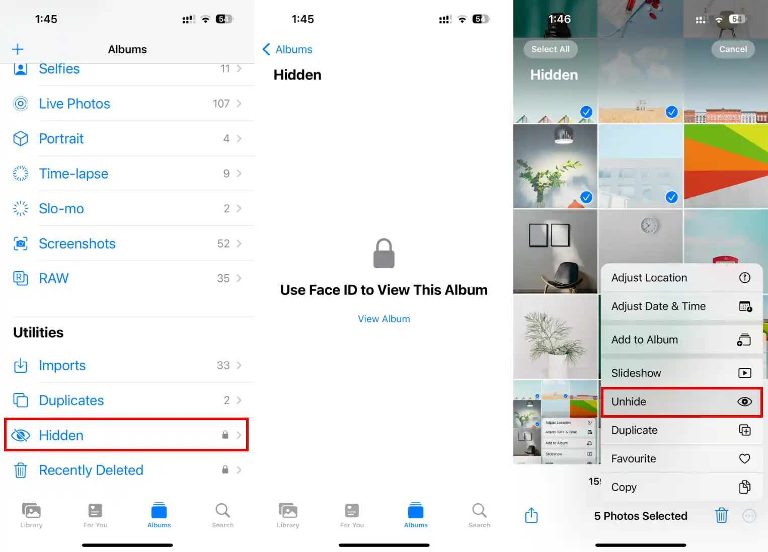 how to hide photos on iphone