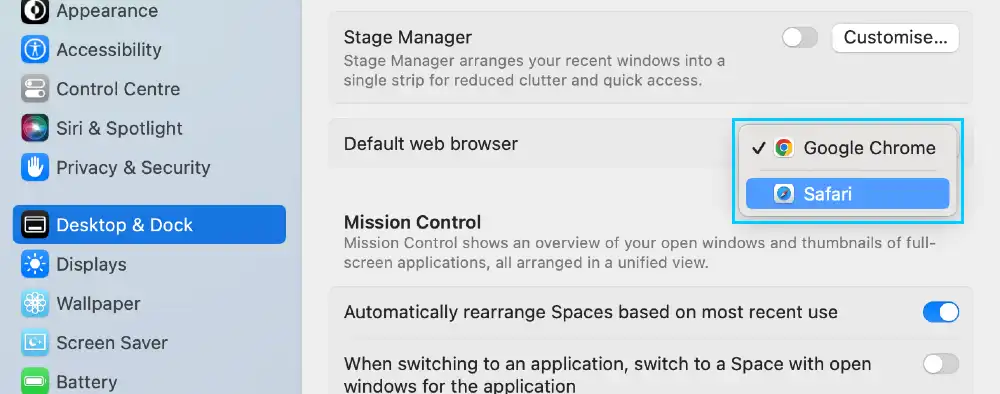 How to change your default browser on Mac