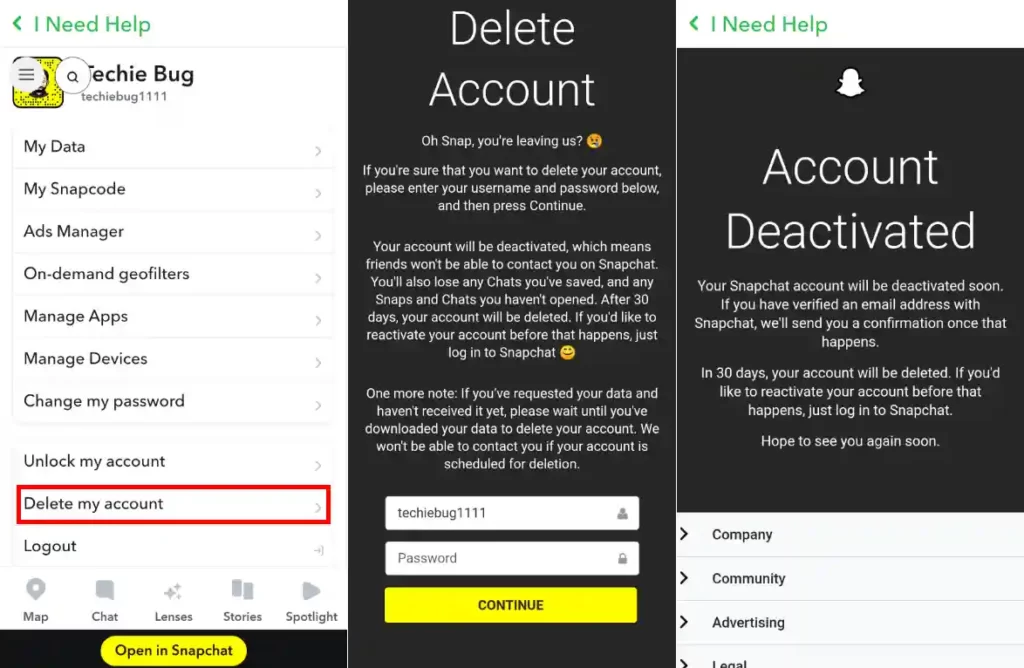 How to Delete Snapchat Account on Android