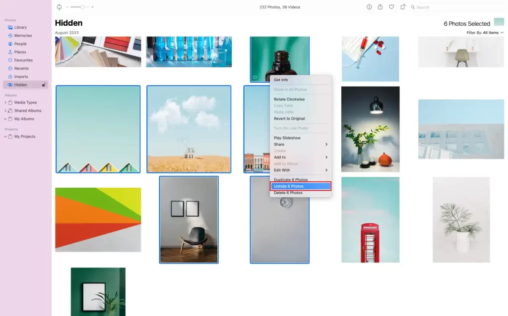 How to unhide Photos on Mac