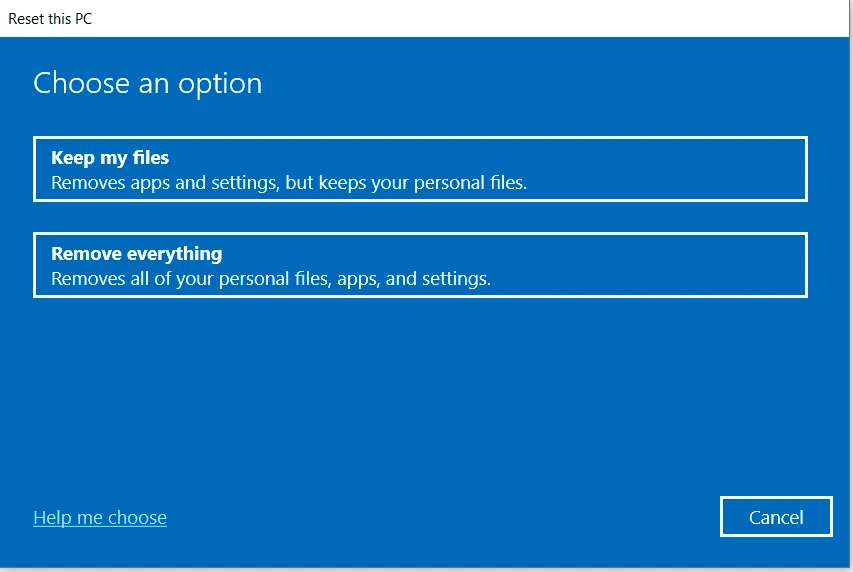 How to Factory Reset Windows 10