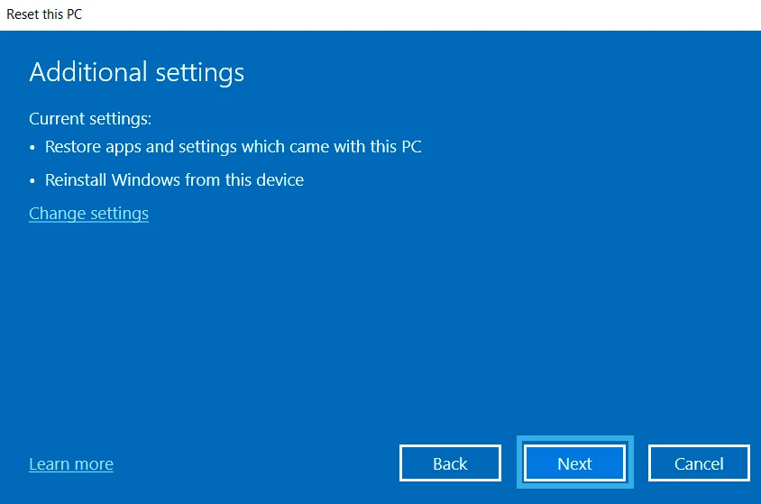 How to Factory Reset Windows 10