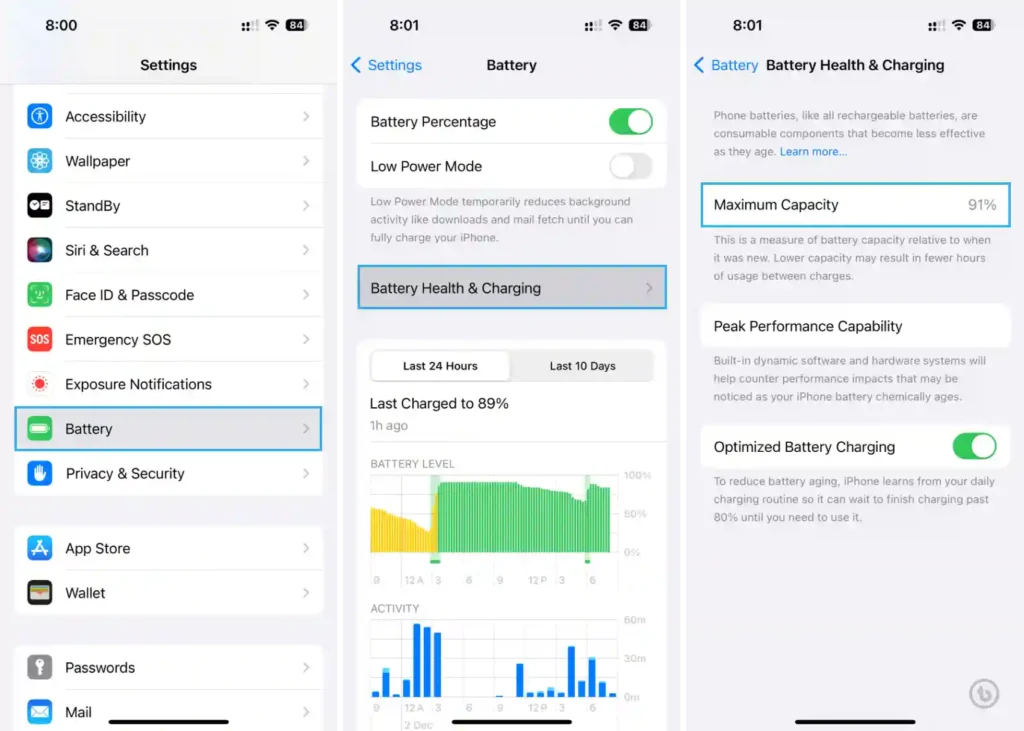 how to check your iPhone battery health